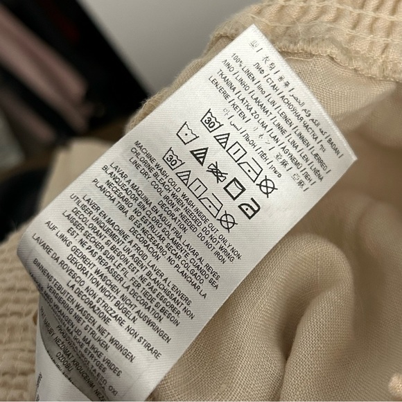 Guess linen cropped Cream Pants S - Picture 8 of 12